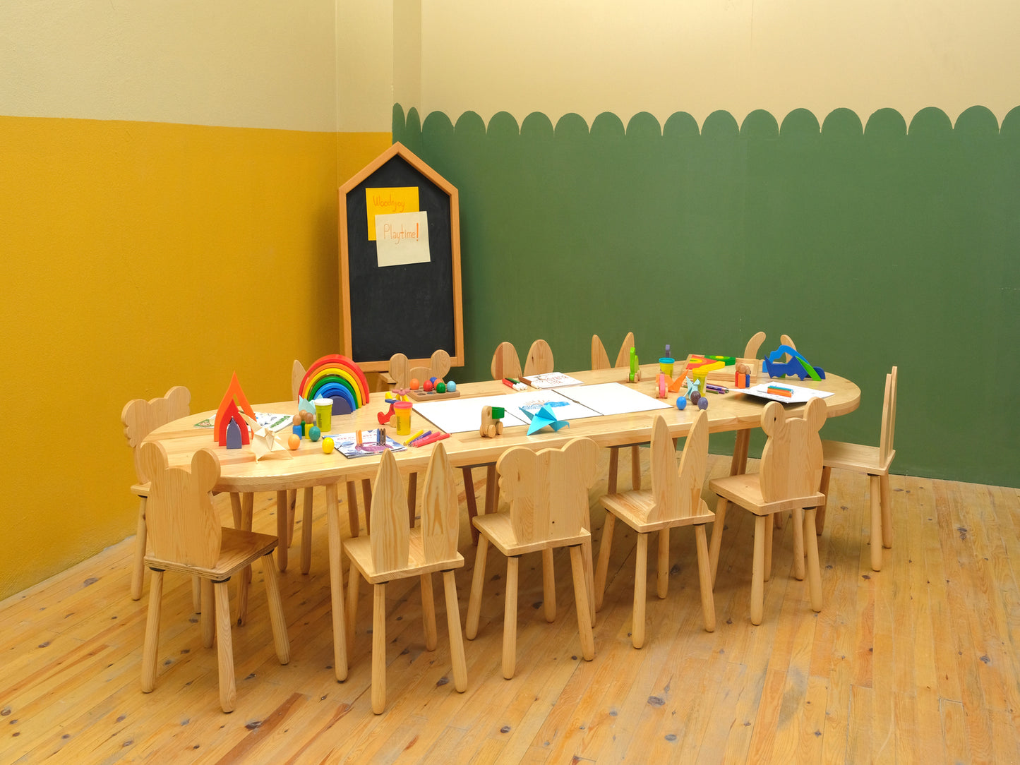 Woodnjoy 2.40 Oval Duyusal Etkinlik Masası