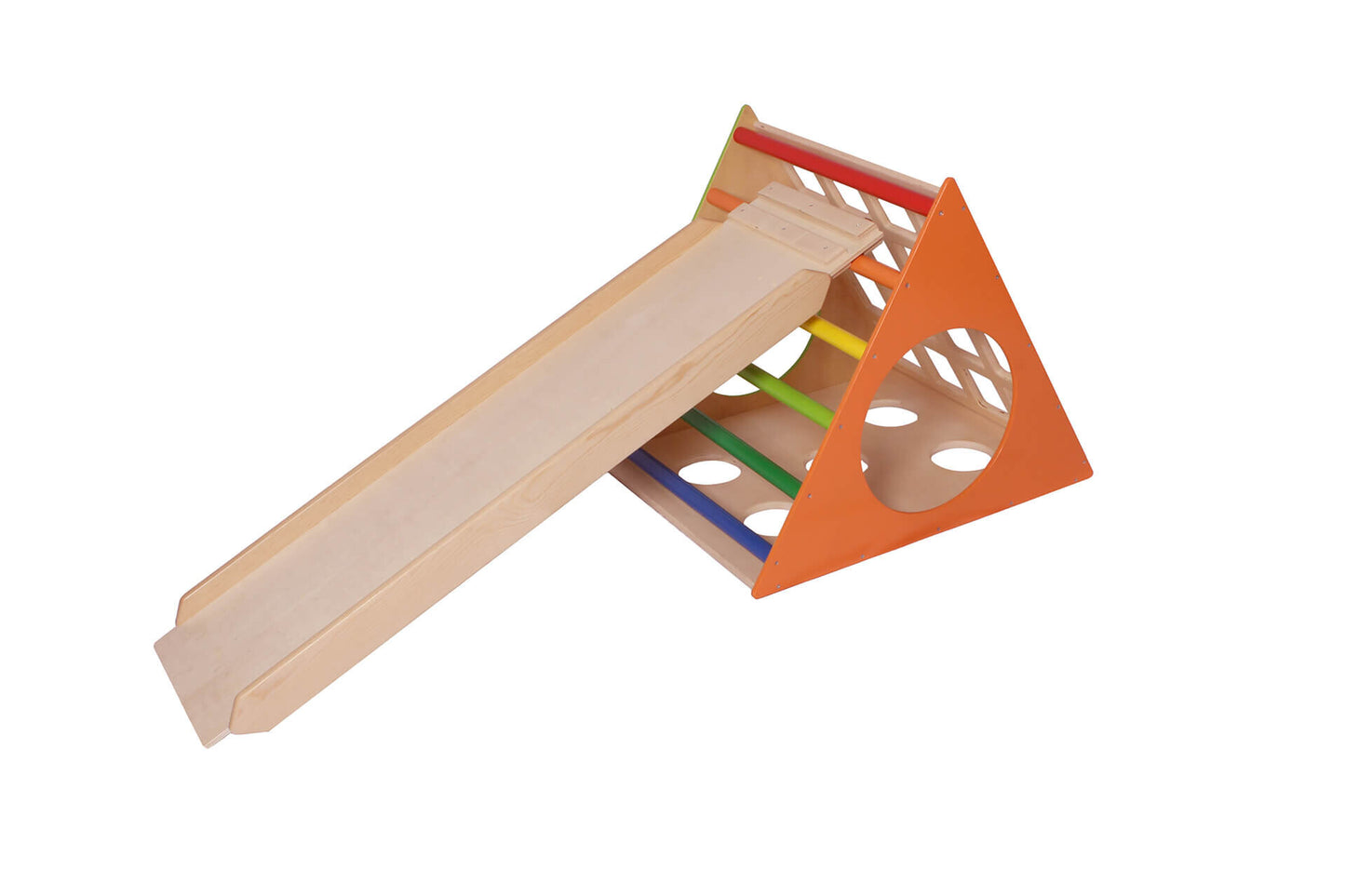 Wood&Joy Wooden Triangle Pikler + Geometric Ramp & Slide (2-Pieces Set)