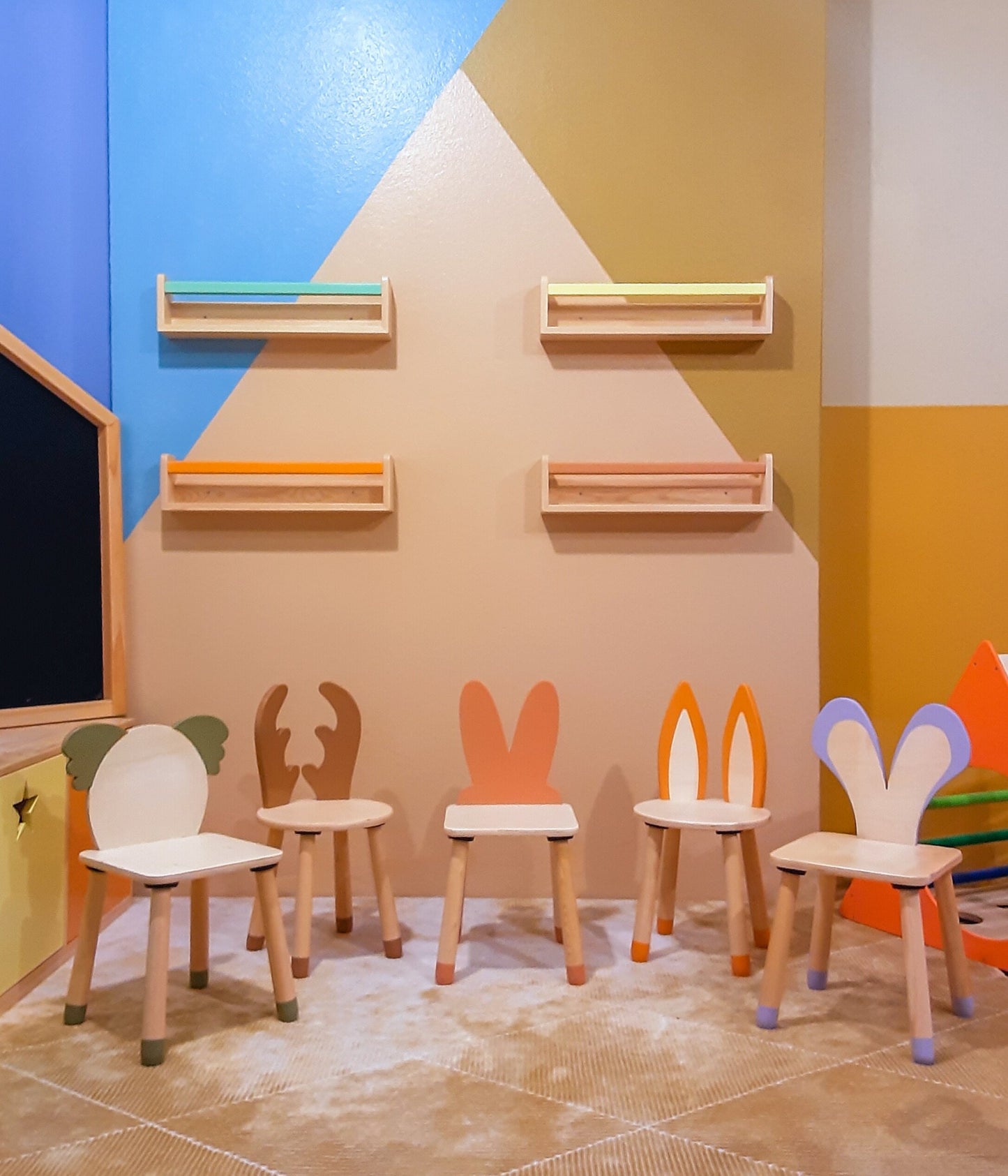 Wood&Joy Ahşap renkli koala sandalye