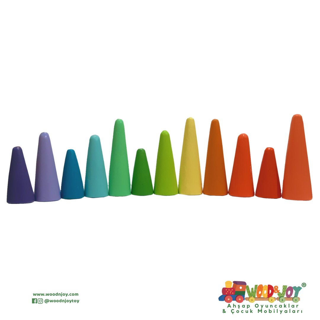 Wood&Joy Wooden Pastel Colour Rectangular Trays (12 Pieces)