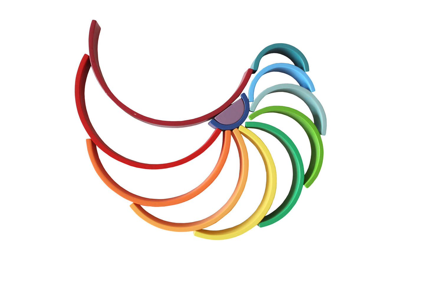 Wood&Joy Wooden Waldorf 12-Pieces Rainbow