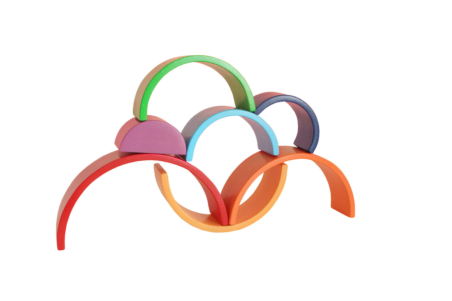 Wood&Joy  Ahşap Waldorf 7-parçalar gökkuşağı istifleme oyuncak