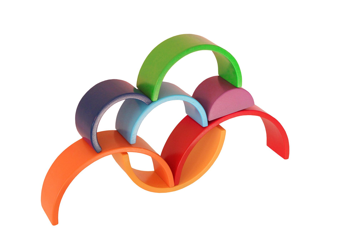 Wood&Joy  Ahşap Waldorf 7-parçalar gökkuşağı istifleme oyuncak