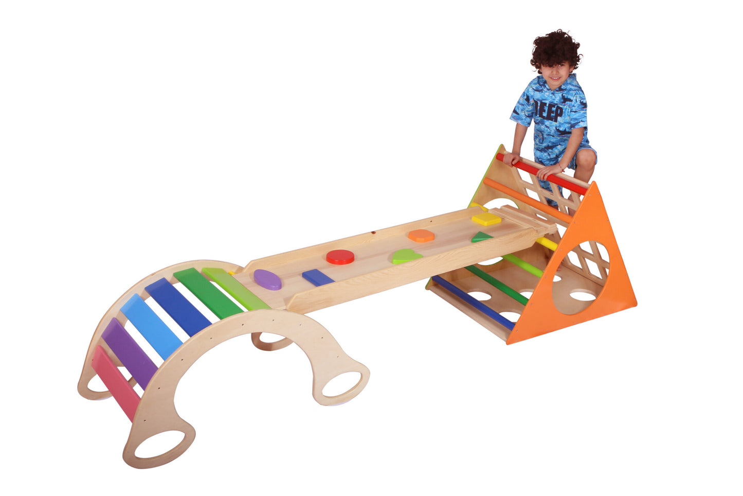 Wood&Joy Ahşap geometrik rampa ve slayt