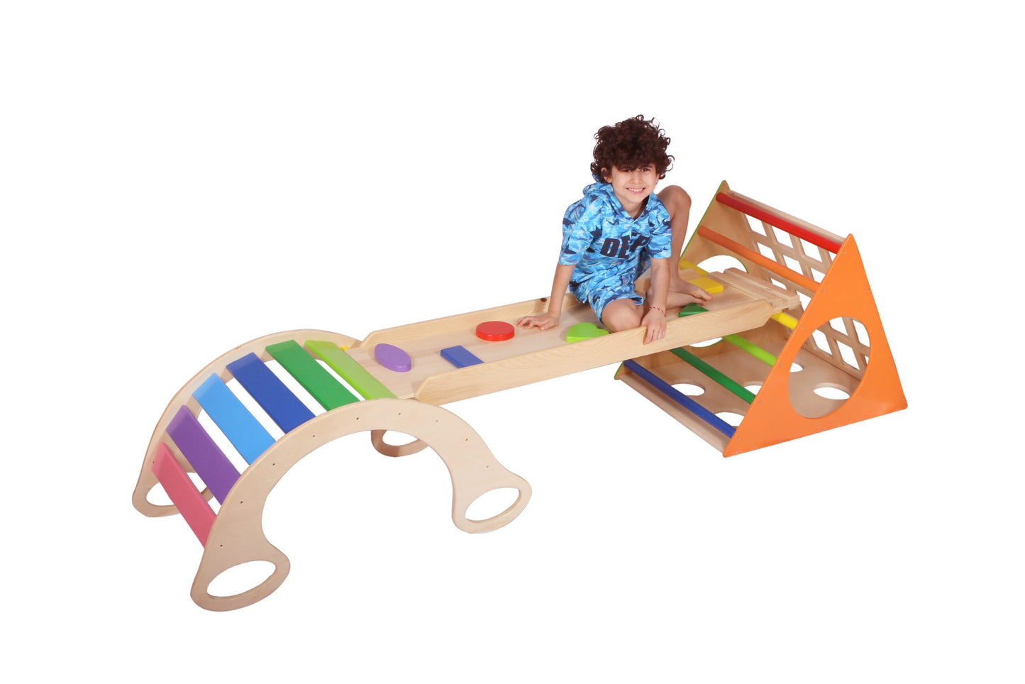 Wood&Joy Ahşap geometrik rampa ve slayt