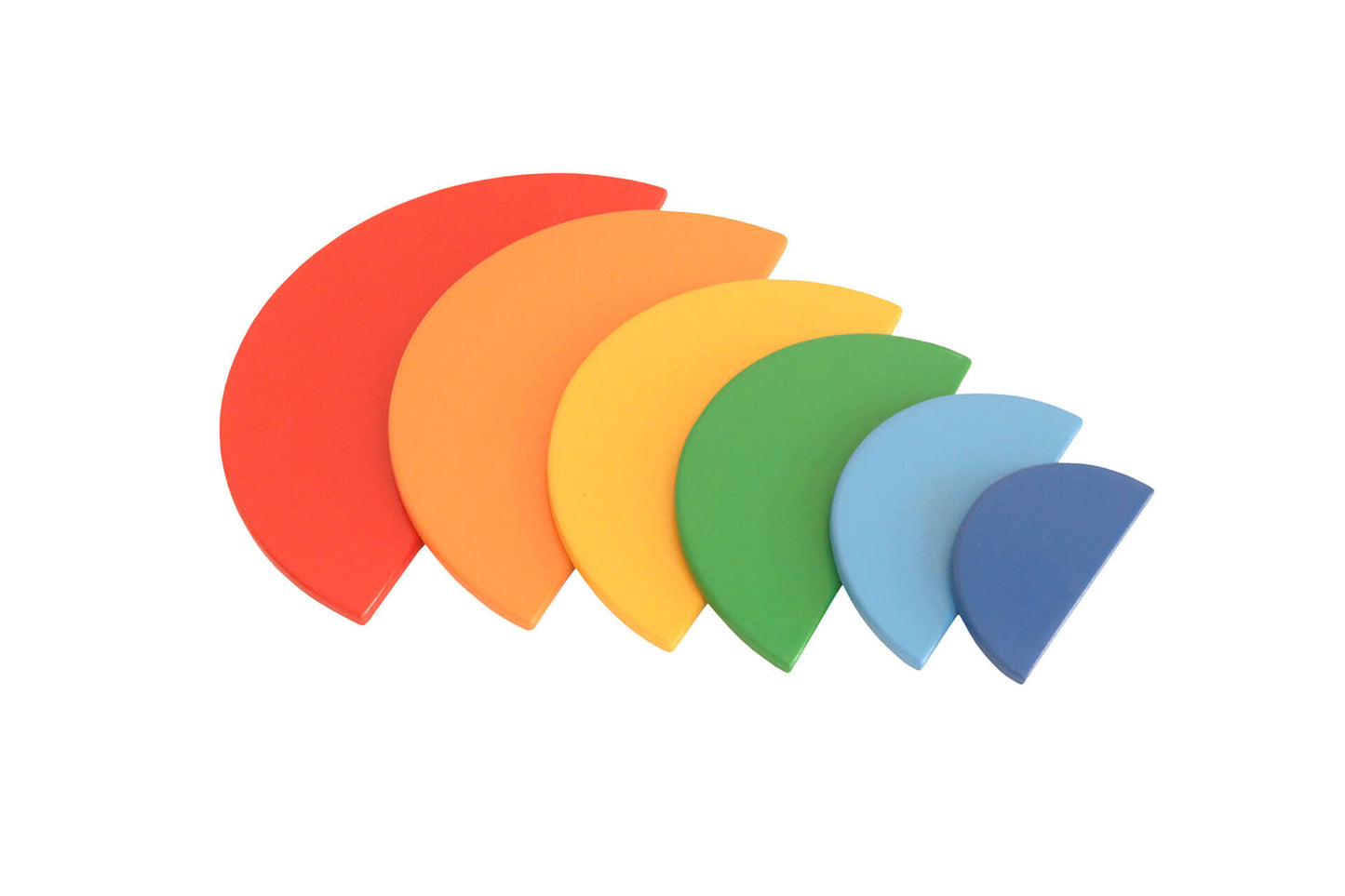 Wood&Joy Wooden Waldorf 7-Pieces Rainbow Semicircle Tray