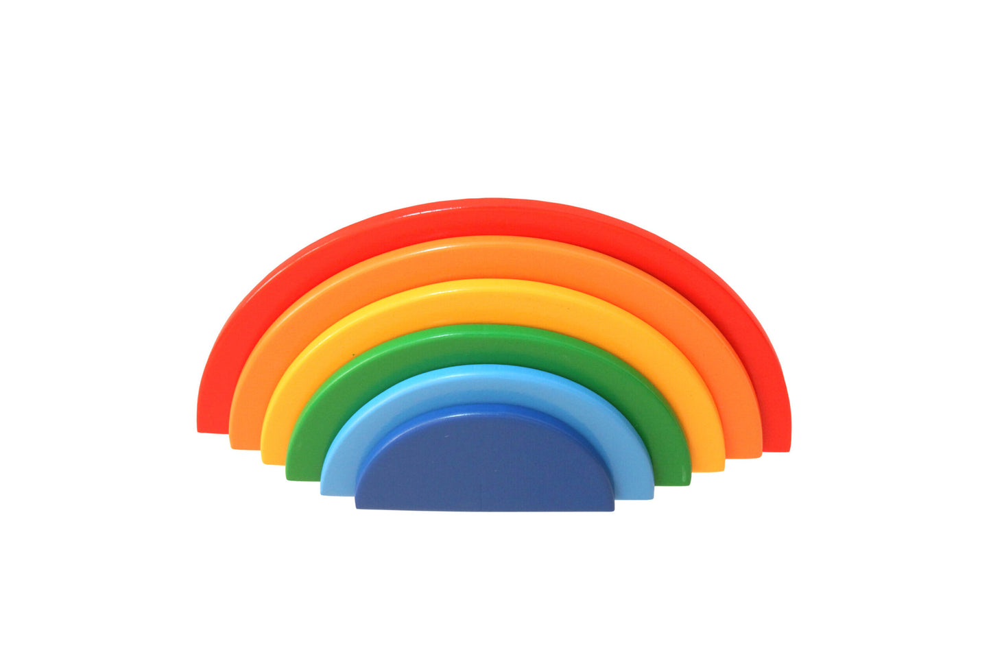 Wood&Joy Wooden Waldorf 7-Pieces Rainbow Semicircle Tray