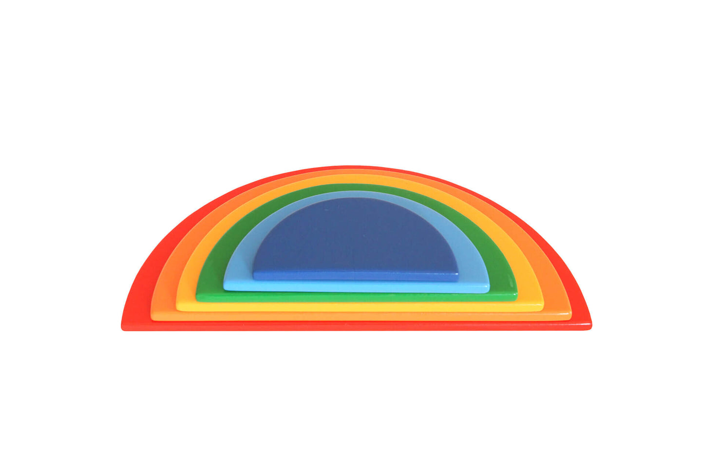Wood&Joy Wooden Waldorf 7-Pieces Rainbow Semicircle Tray