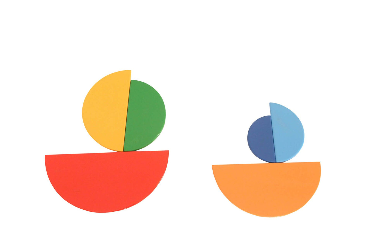 Wood&Joy Wooden Waldorf 7-Pieces Rainbow Semicircle Tray