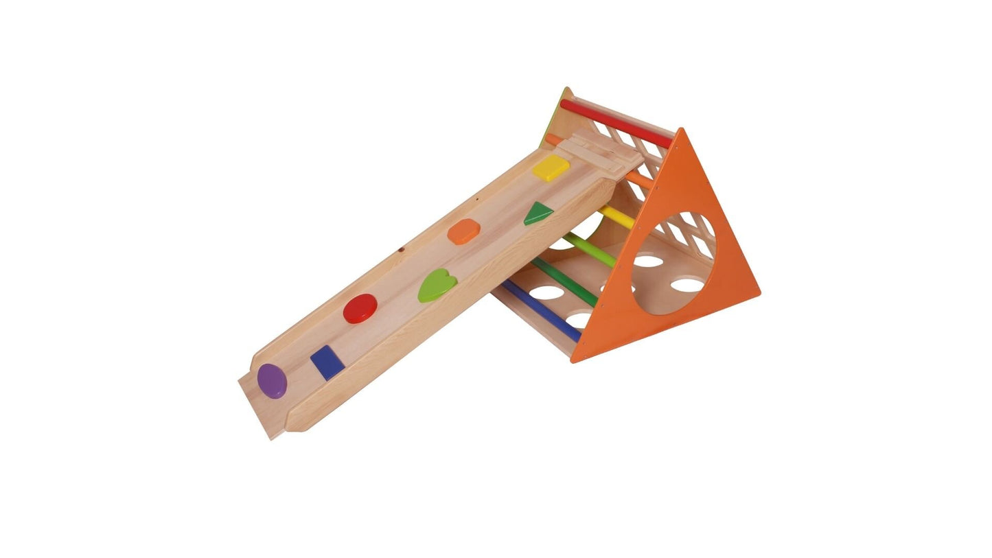 Wood&Joy Wooden Triangle Pikler + Geometric Ramp & Slide (2-Pieces Set)