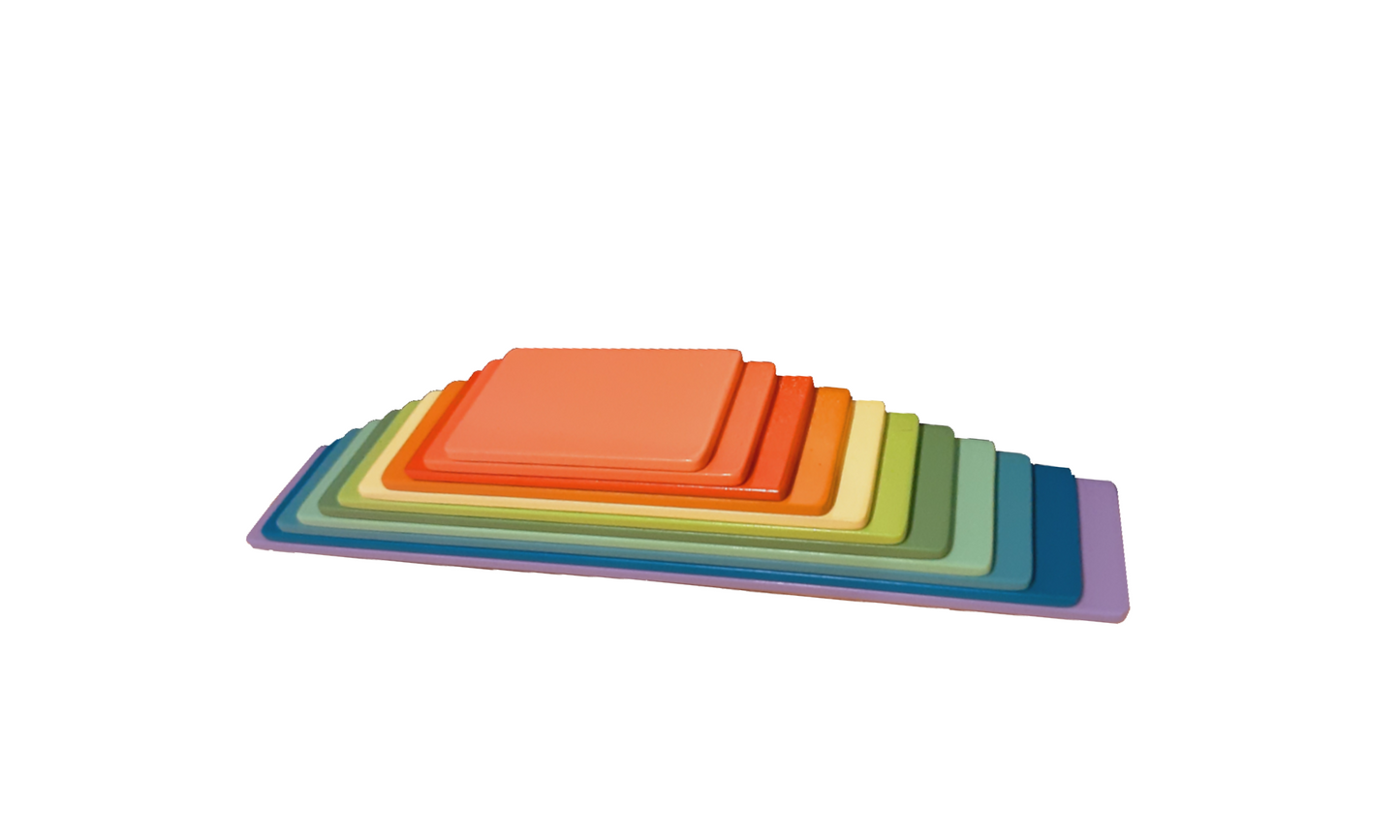 Wood&Joy Waldorf Playground City Set (71 Pieces Rainbow Colors)