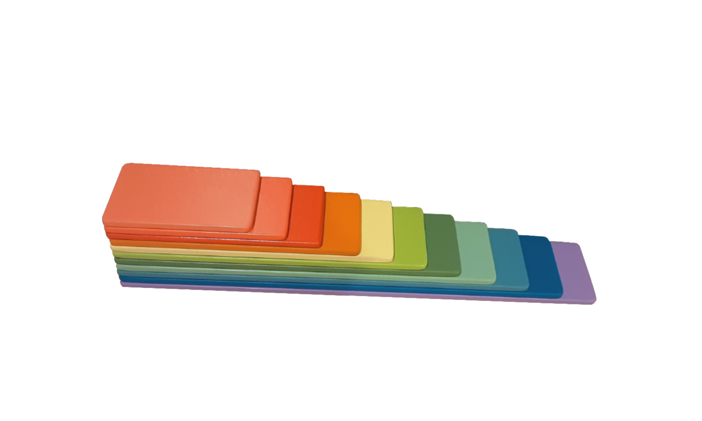 Wood&Joy Waldorf Playground City Set (71 Pieces Rainbow Colors)