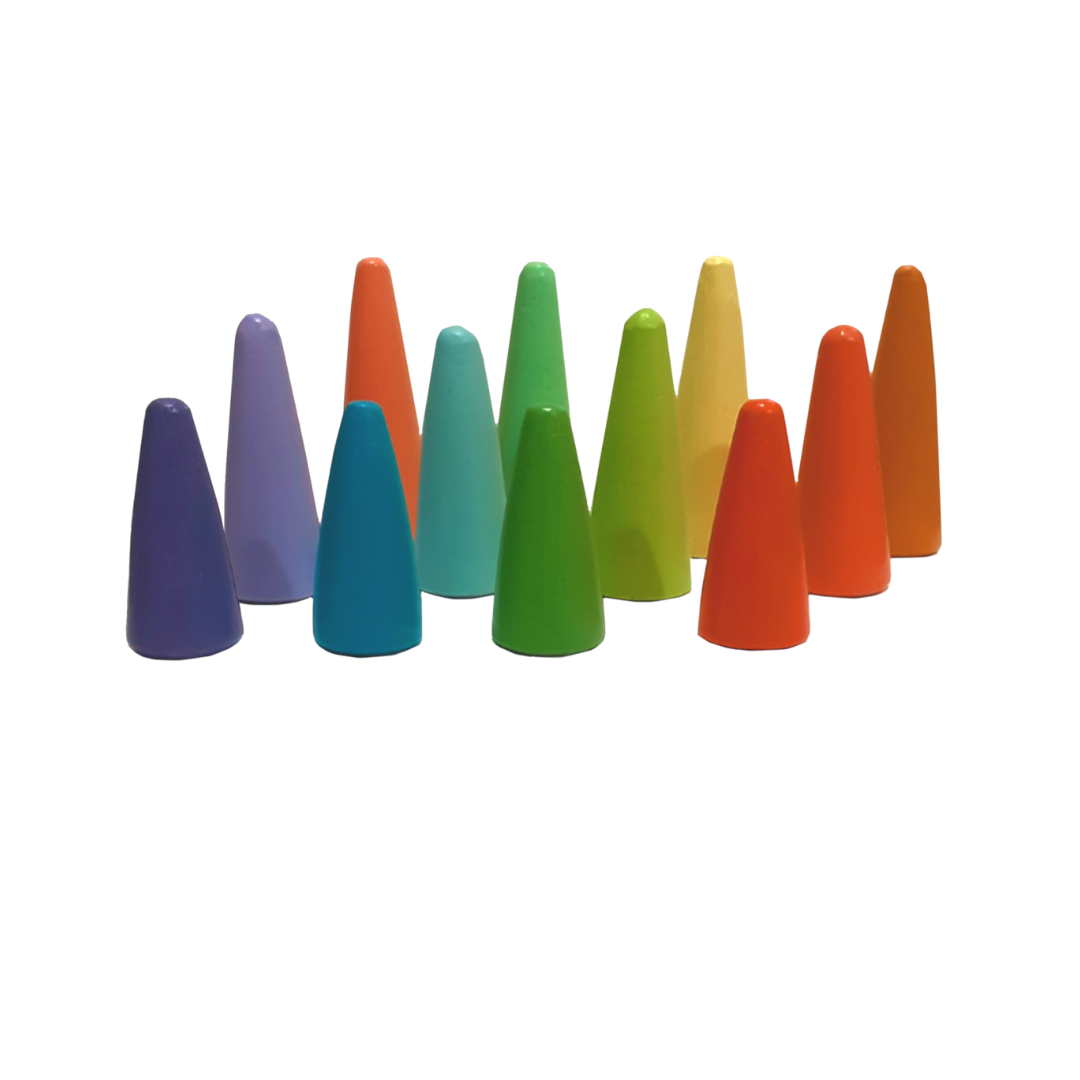 Wood&Joy Waldorf Playground City Set (71 Pieces Rainbow Colors)