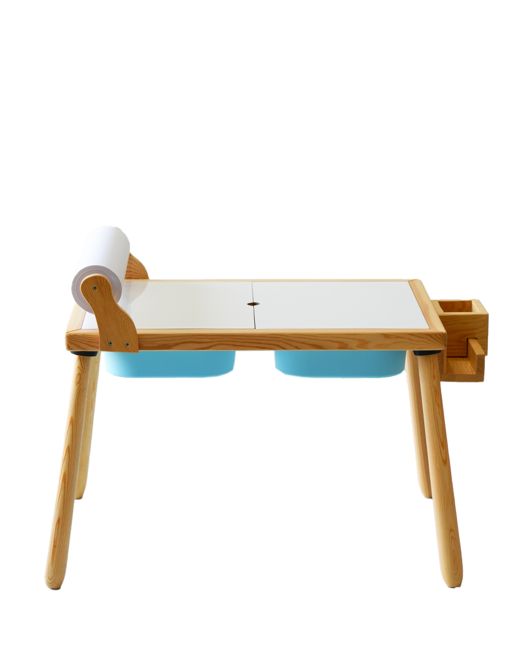 Wood&Joy Wooden Sensory Activity Table (with Staionary Unit & Paper Holder) - BLUE